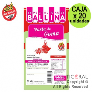 PASTA BALLINA DE GOMA COLOR ROJO 500GRS 20 x 1